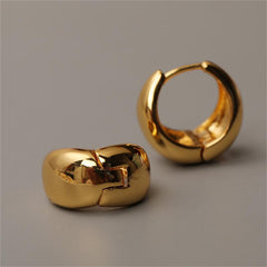 Fashion Modern Arc Brass French Minimalist Temperament Metal Smooth Ear Ring Earrings Accessories