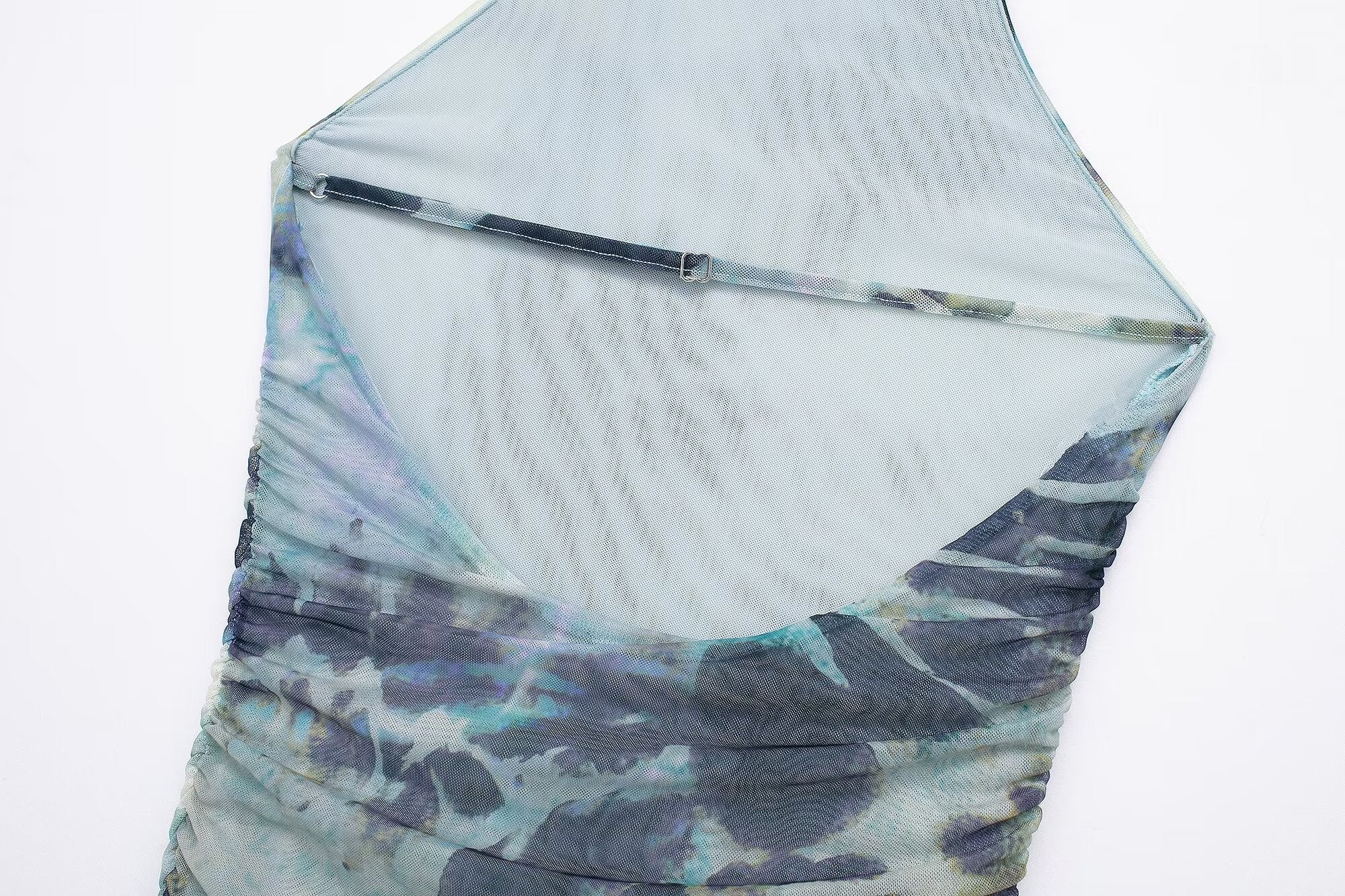 Spring Summer Women Clothing Ink Printing Deep V Plunge Large Backless Dress