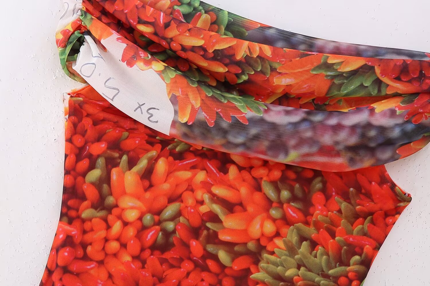 Women Silk Net Printed Off The Shoulder Casual Tube Top Dress