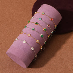 Loving Heart Zircon Stainless Steel Bracelet Special Interest Design Light Luxury All Match High Grade Women Bracelet