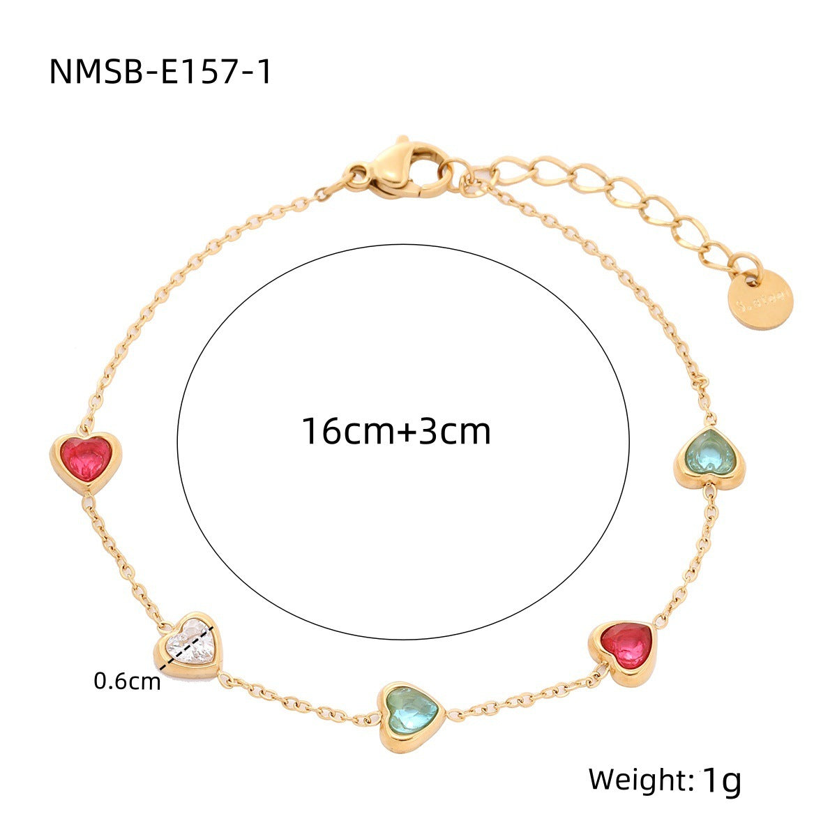 NMSB-E157-1 Gold Colorful Crystals