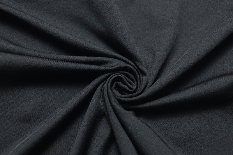 Personalized Pleated Hollow Out Cutout Solid Color Tight Crew Neck Split Maxi Dress Loose Elegant Women Clothing