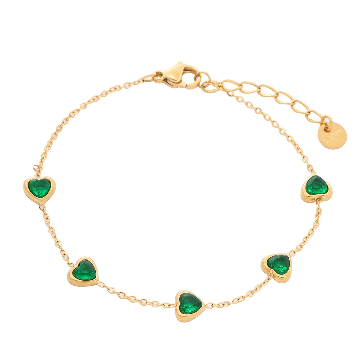 Loving Heart Zircon Stainless Steel Bracelet Special Interest Design Light Luxury All Match High Grade Women Bracelet