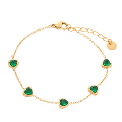 Loving Heart Zircon Stainless Steel Bracelet Special Interest Design Light Luxury All Match High Grade Women Bracelet