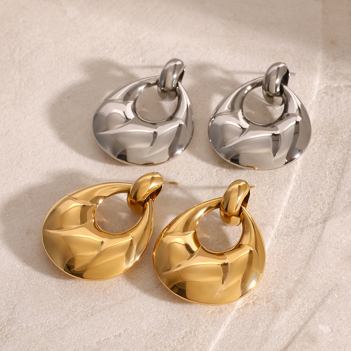 Stainless Steel Studs High Grade Niche Exaggerated Earrings Titanium Steel Ear Rings Earrings Women