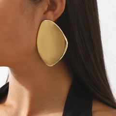 High Profile Retro Elegant Metal Geometry Stud Earrings Simple Personality Metal Alloy Earrings Women