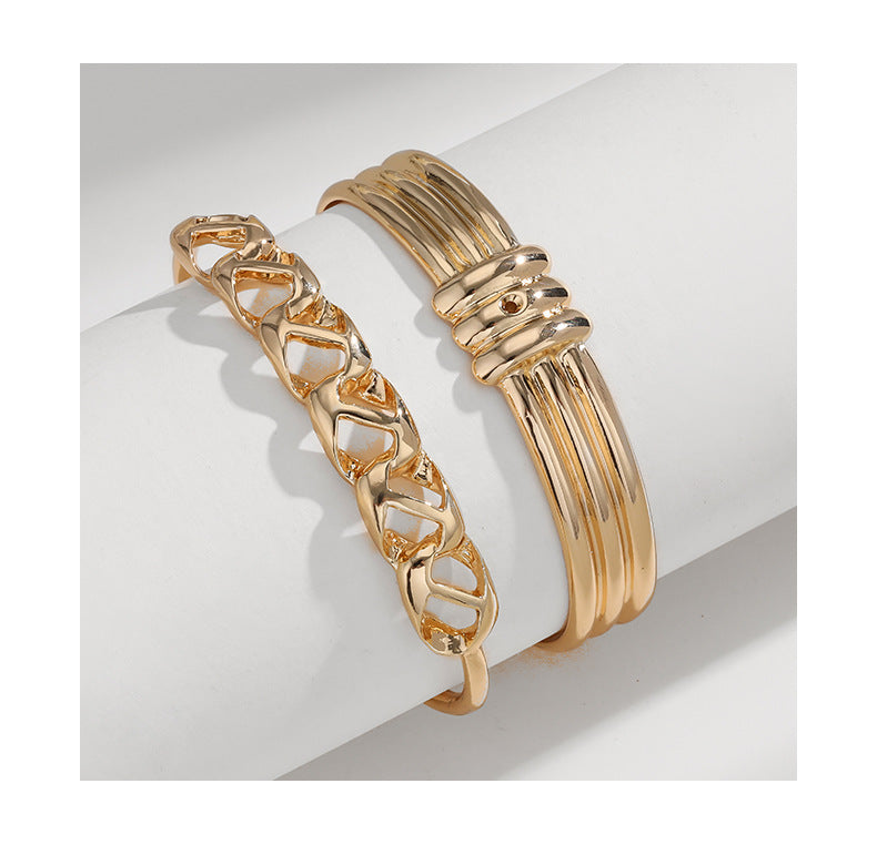 Spring Summer Retro Simple Pattern Hollow Out Cutout Bracelet Women Ornament
