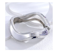 Alloy Open Spring Bracelet Women Original Seiko Mirror Polished Geometric Abstract Bracelet Women