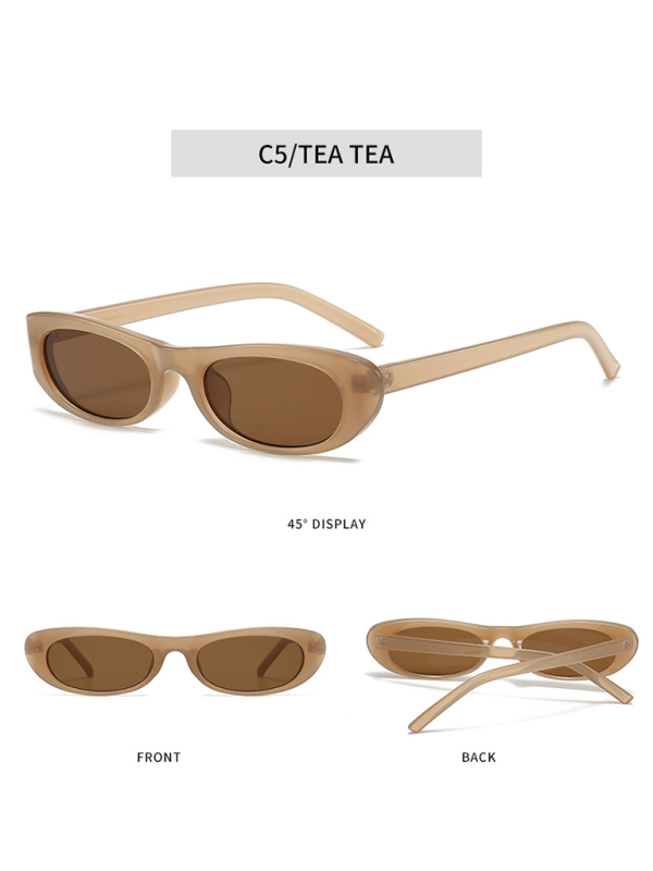 New women's oval sunglasses fashionable and versatile macaron color sunglasses
