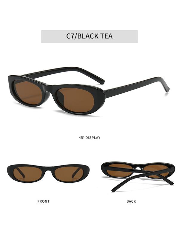 New women's oval sunglasses fashionable and versatile macaron color sunglasses