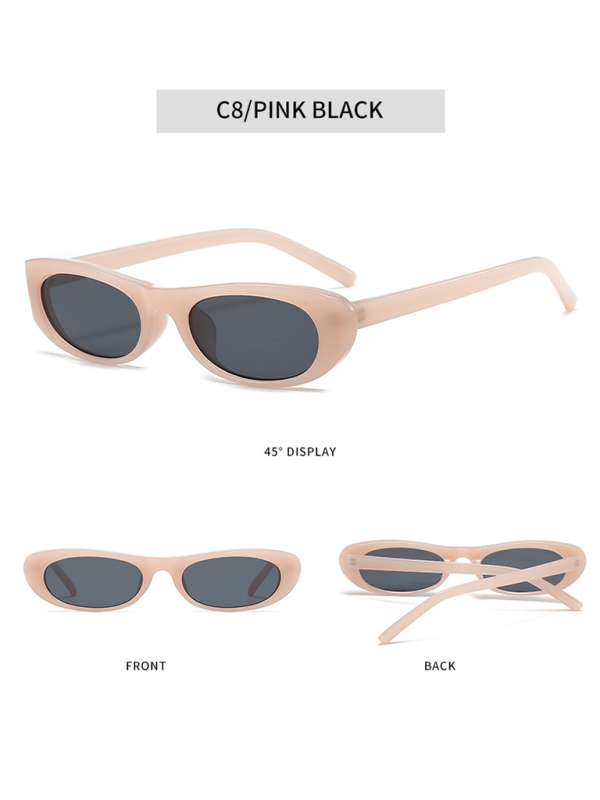 New women's oval sunglasses fashionable and versatile macaron color sunglasses