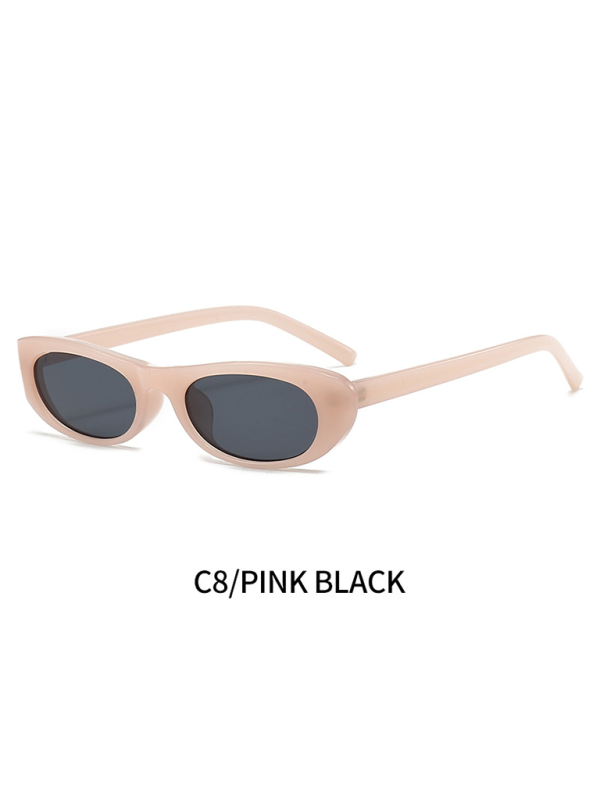 New women's oval sunglasses fashionable and versatile macaron color sunglasses
