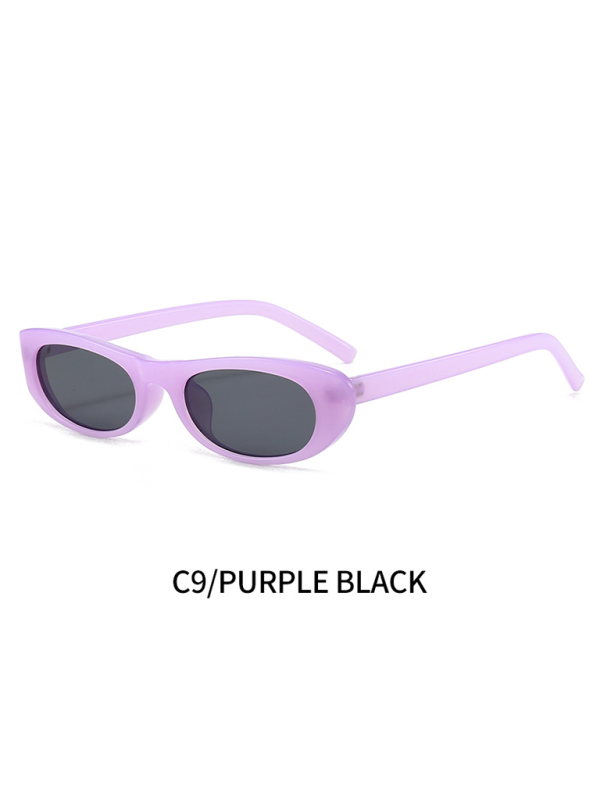 New women's oval sunglasses fashionable and versatile macaron color sunglasses