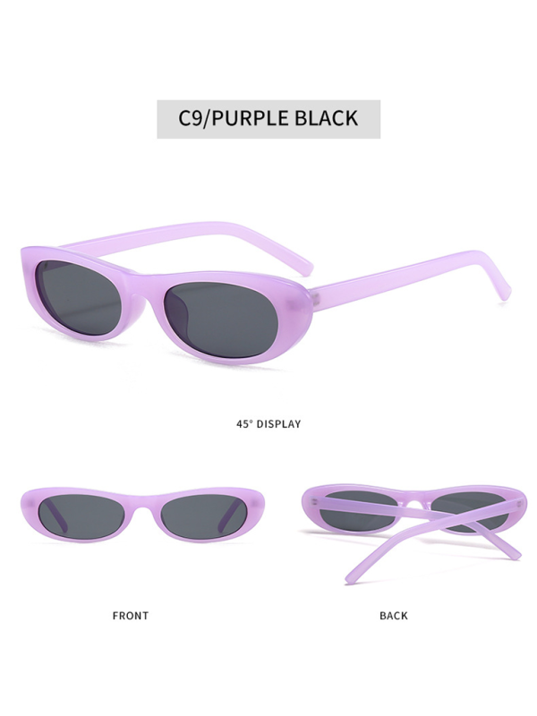 New women's oval sunglasses fashionable and versatile macaron color sunglasses