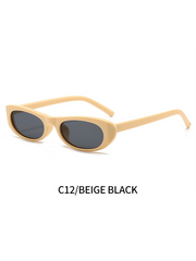 New women's oval sunglasses fashionable and versatile macaron color sunglasses